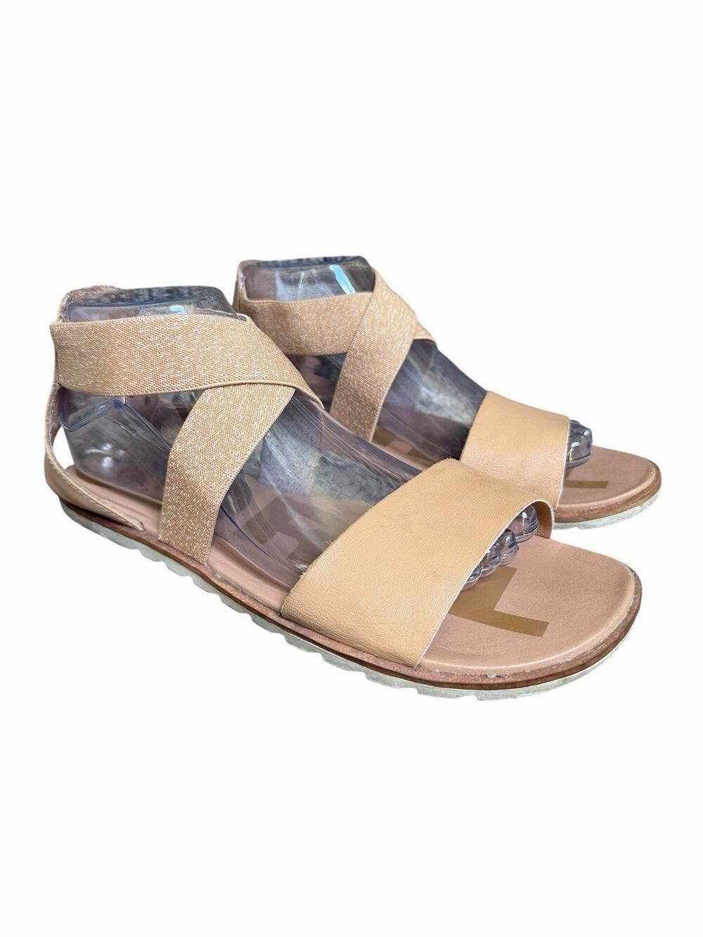 Sorel Women's Ella II Tan Beige Nude Strappy Sandals Size 9.5 Comfort Slip on